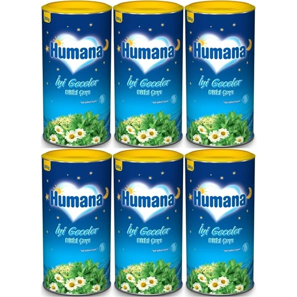 Humana İyi Geceler Çayı 200GR (Melisa Yağı İçeren Karışık Bitki İçecek Tozu) (6 Lı Set) ürün görseli 1