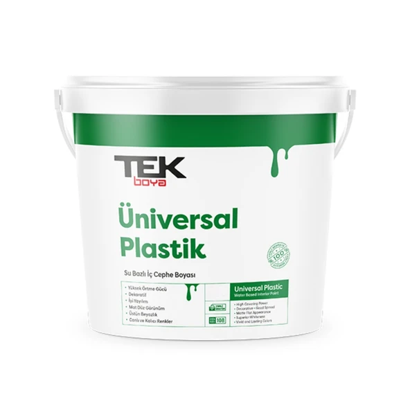 TEK ÜNİVERSAL PLASTİK MAT İÇ CEPHE BOYASI 15 LT ürün görseli 1