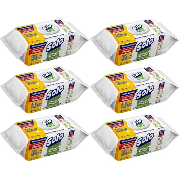Solo Yüzey Temizlik Havlusu - Mendili 100 Yaprak Limon & Portakal Tazeliği (6 Lı Set) 600 Yaprak ürün görseli 1