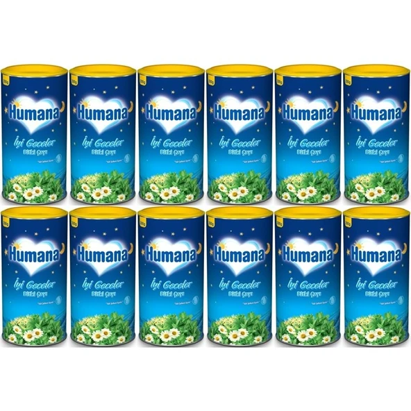 Humana İyi Geceler Çayı 200GR (Melisa Yağı İçeren Karışık Bitki İçecek Tozu) (12 Li Set) ürün görseli 1
