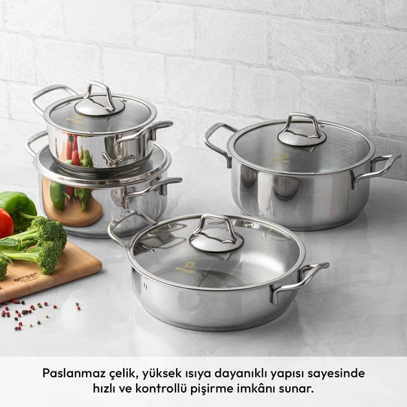 Emsan Demre 8 Parça Çelik Tencere Seti - Resim 2
