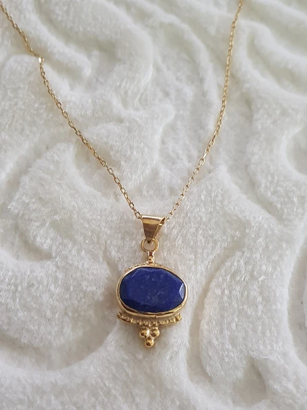 Lapis Taşı Gümüş Kolye ürün görseli 1