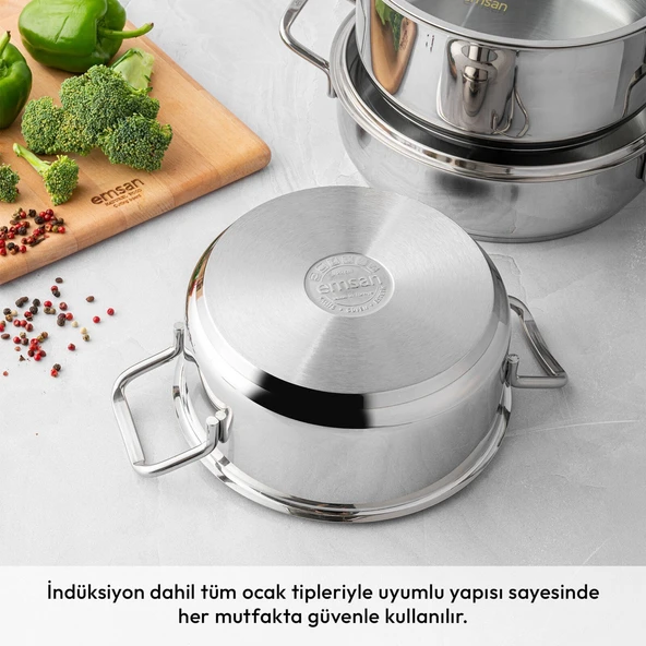 Emsan Demre 8 Parça Çelik Tencere Seti - Resim 3