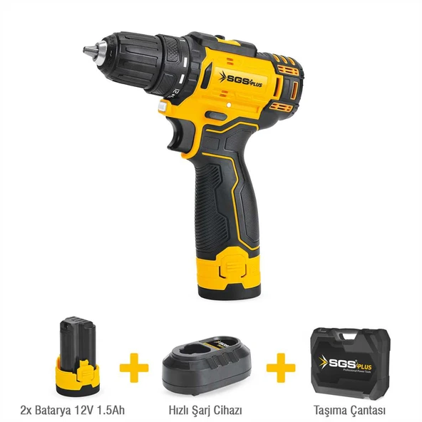 SGS AKÜLÜ VİDALAMA SETİ 12 VOLT (2X1.5 Ah) ürün görseli 1