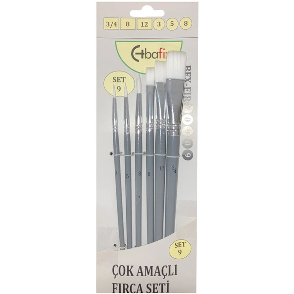 Bafix Fırça Seti Çok Amaçlı Artist 6 LI (3-5-8-3/4-8-12) ürün görseli 1
