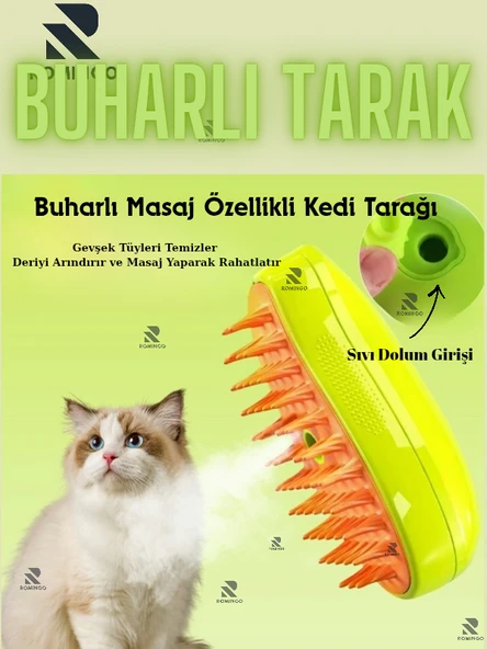 Buharlı Kedi Tarağı Köpek Tarağı Tüy Toplama Kedi Fırçası Kedi Tüy Toplayıcı ürün görseli 1