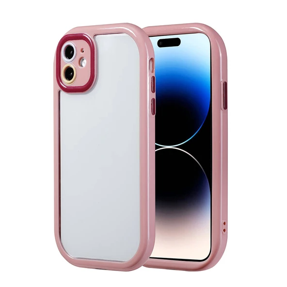 iPhone 11 Kılıf Kamera Korumalı Renkli Kenar ve Çerçeve Tasarımlı Ahenk Kapak ürün görseli 1