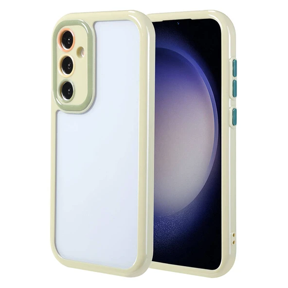 Galaxy S23 Kılıf Kamera Korumalı Renkli Kenar ve Çerçeve Tasarımlı Ahenk Kapak ürün görseli 1