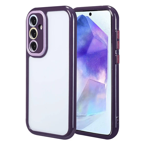 Galaxy A55 Kılıf Kamera Korumalı Renkli Kenar ve Çerçeve Tasarımlı Ahenk Kapak ürün görseli 1