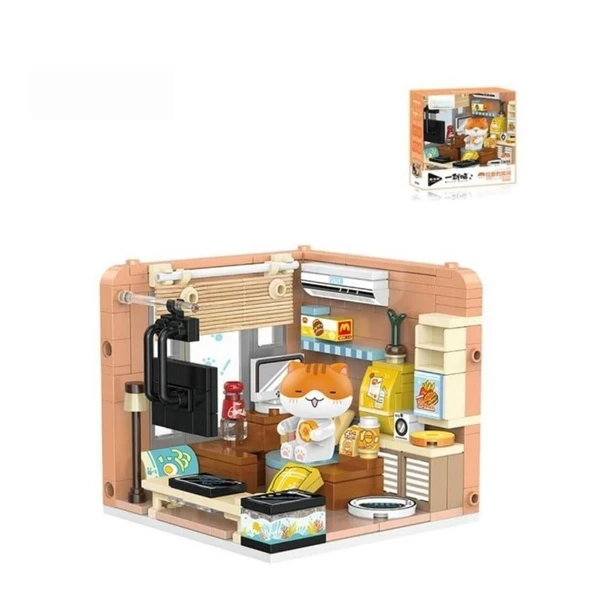 P885005 KEDİ EVİ 263 PARÇA BLOCK OYUNCAK ürün görseli 1