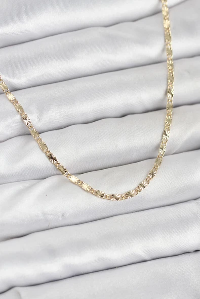 CM 14K Gold Renk Lazerli Zincir Model Kadın Kolye TJ-BKO10923 ürün görseli 1