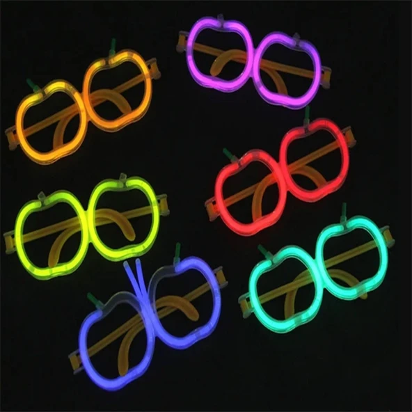 Glow Stick Elma Gözlük - Glow Partisi Gözlüğü - Glow Stick Gözlük 12 Adet ürün görseli 1