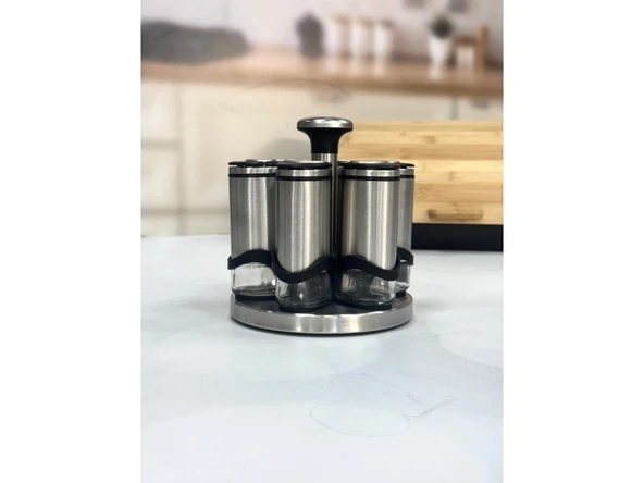 Arow Basil 7 li 115 Ml Döner Standlı Baharat Seti ürün görseli 1