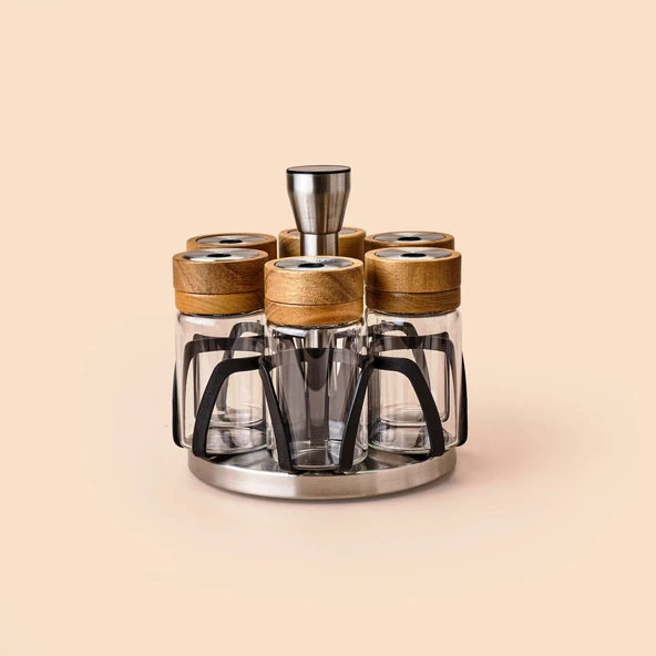 Arow Ellery Akasya Serisi Tr-6549 7li Baharat Seti 130 Ml ürün görseli 1