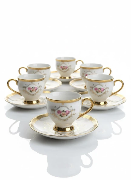 Paçi Home Fleur Yaldızlı 6 Kişilik Fincan Takımı P/POR-102092 ürün görseli 1