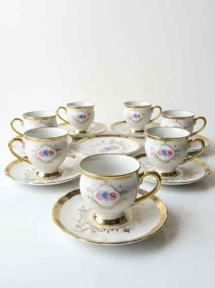 Paçi Home Fleur Yaldızlı 6 Kişilik Fincan Takımı P/POR-102093 ürün görseli 1