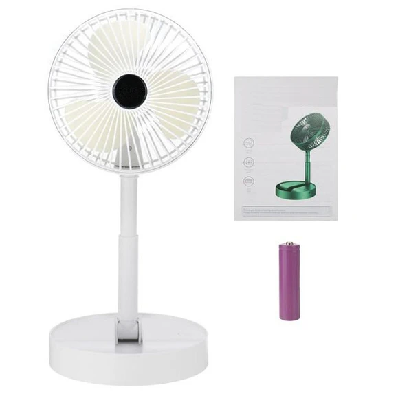 Katlanır Teleskopik Zemin Fanı Yaz Sessiz Masaüstü USB Şarj Edilebilir Taşınabilir Mini Fan ürün görseli 1