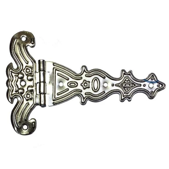 Dekoratif, Sac Tek Kuyruklu Menteşe - 69x102 mm, Büyük, Nikel, 100 Adet ürün görseli 1