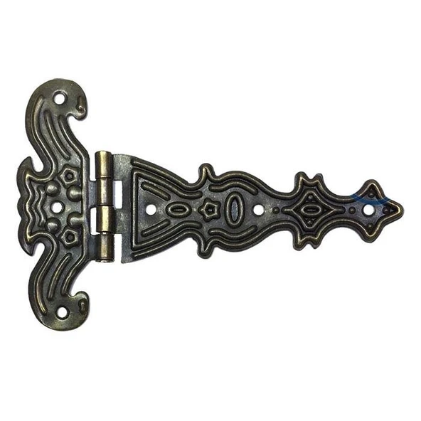 Dekoratif, Sac Tek Kuyruklu Menteşe - 69x102 mm, Büyük, Antik, 1 Adet ürün görseli 1