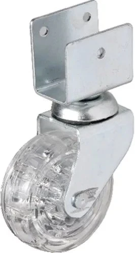 328 - 50x20 Mm Şeffaf Makaralı Kısa U Tablalı Teker 4 Adet ürün görseli 1