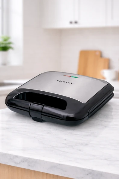 Sokany Mini Tost Makinesi Yapışmaz Plakalı Dikey Saklanabilir SK-08053 ürün görseli 1