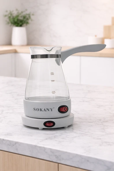 Sokany Cam Elektrikli Türk Kahvesi Makinesi 5 Fincan 500 ml 600W YLW-607 ürün görseli 1