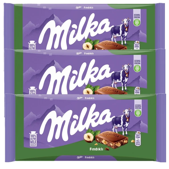 Milka Fındıklı Çikolata 80 gr x 3 Adet ürün görseli 1