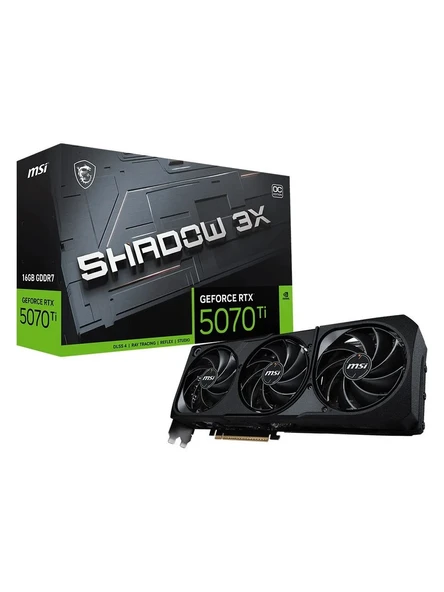 Msi Geforce Rtx5070Ti 16G Shadow 3X Oc 16Gb Gdrr7 256 B Dx12 Pcie 5.0 X16 (3Xdp 1Xhdmi) Ekran Kartı ürün görseli 1
