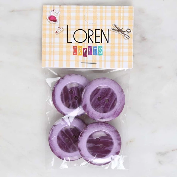 Loren Crafts 4'lü Mor Düğme - 1733 - Resim 3