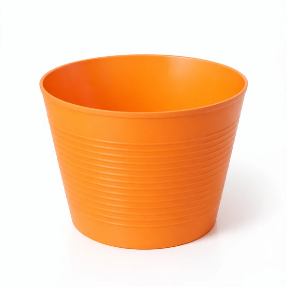 (1 ADET) Turuncu Renk Kırılmaz Esnek Plastik Balkon Saksısı 12 CM Orkide Bitki Genel Kullanım Saksı ürün görseli 1