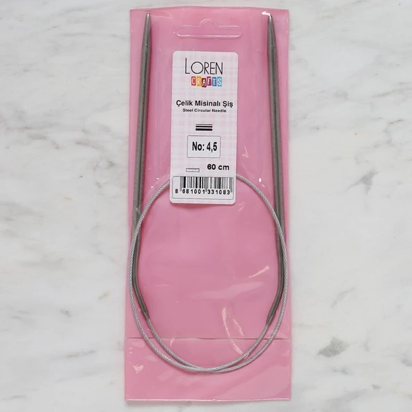 Loren Crafts 4,5 mm Çelik Misinalı Şiş 60 cm ürün görseli 1