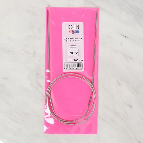 Loren Crafts 3 mm Çelik Misinalı Şiş 100 cm - Resim 2