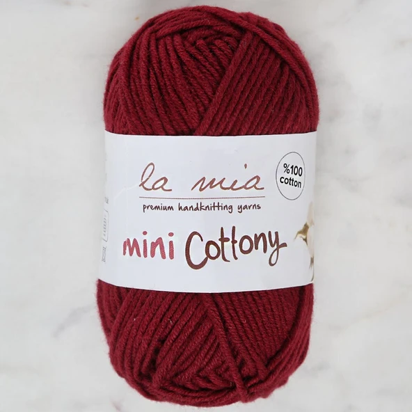 La Mia Mini Cottony 25 gr Bordo Bebek El Örgü İpi ürün görseli 1