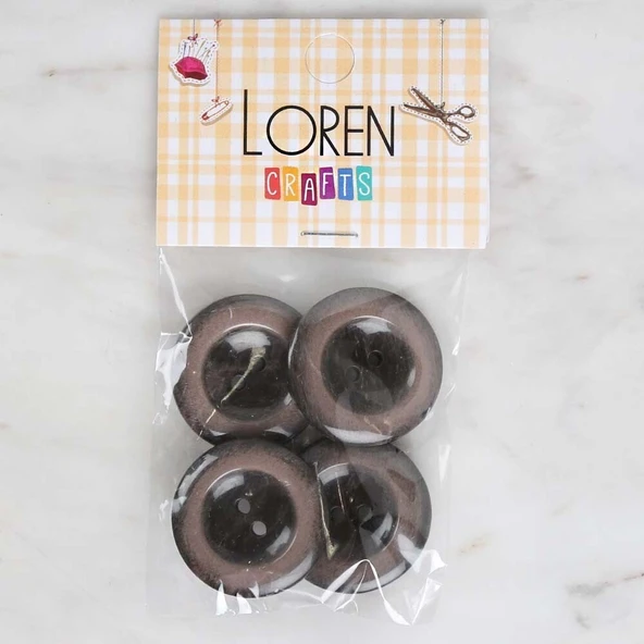 Loren Crafts 4'lü Kahverengi Düğme - 1713 ürün görseli 1