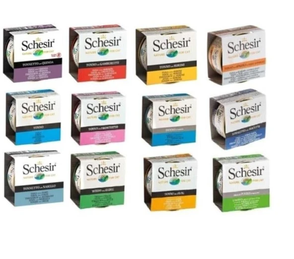 Schesir Karışık Konserve Yetişkin Kedi Maması 12 X 85 G ürün görseli 1