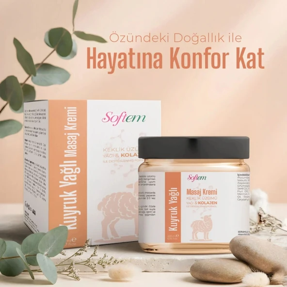 Softem Kuyruk Yağlı Masaj Kremi 200 ml - Keklik Üzümü Yağı & Kolajen Destekli ürün görseli 1