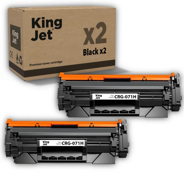 Kingjet Canon Uyumlu (071H) CRG-071H Yüksek Kapasiteli (2'li Paket) Muadil Toner Çipli / LBP122 ürün görseli 1