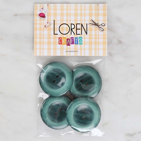 Loren Crafts 4'lü Yeşil Düğme - 1737 ürün görseli 1