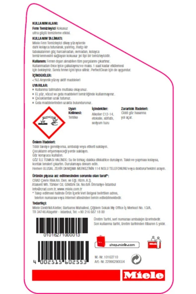 Miele Ovenclean Temizleyici - Resim 2