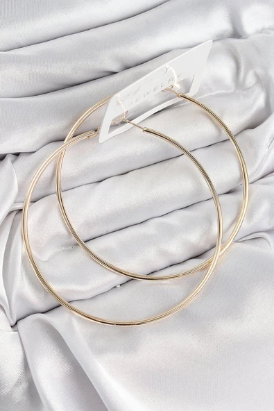 Pirinç Halka Model Gold Renk Kadın Küpe - TJ-BKP11037 ürün görseli 1