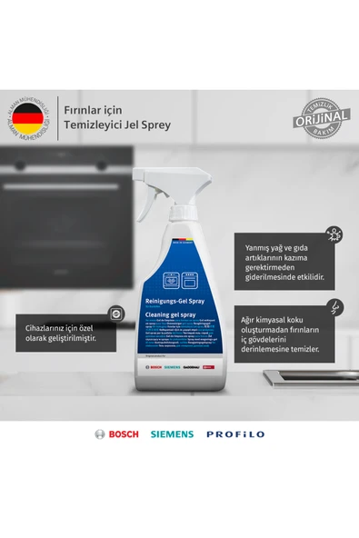 Bosch Fırınlar için Temizleyici Jel Sprey ürün görseli 1