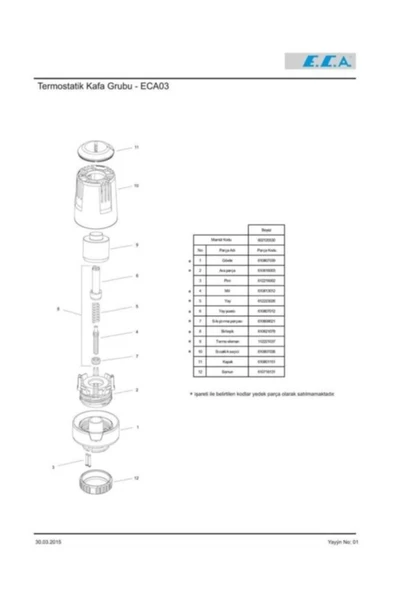 Eca Termostatik Vana Kafası Trv4 - Resim 3