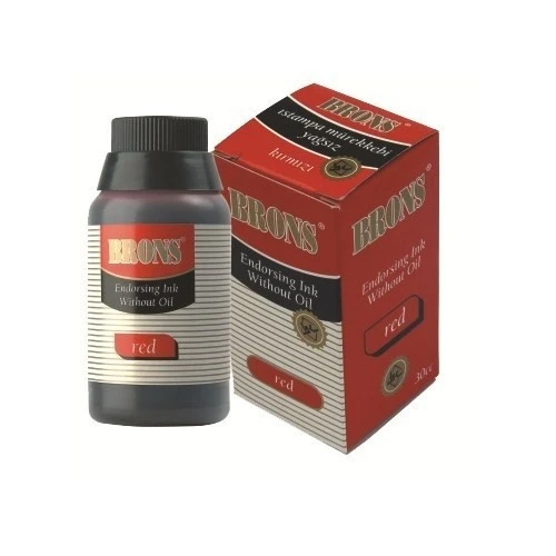 Brons Br-316 İstampa Mürekkebi 30 Cc Kırmızı 12 Li (1 Paket 12 Adet) ürün görseli 1
