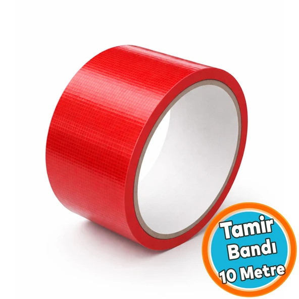 Tamir Bandı 48mm x10 Metre Suya Dayanıklı Güçlü Yapışkan Bant İzolasyon Tamirat Bandı Kırmızı ürün görseli 1