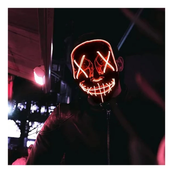 LED Işıklı Turuncu Maske - Resim 2