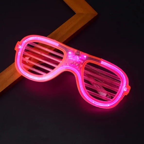 Pembe Led Işıklı Parti Gözlüğü - Neon 3 Modlu ürün görseli 1