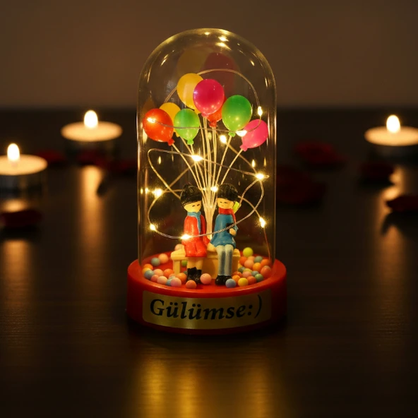 Biblolu Balonlu Ledli Fanus - Resim 5