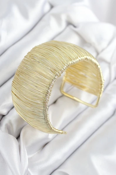 Pirinç Tel Sarma Model Gold Renk Kadın Bileklilk - TJ-BB7893 ürün görseli 1