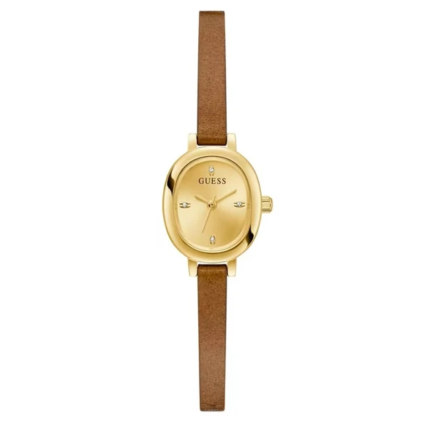 GUESS GUGW0925L2 KAHVERENGİ DERİ KORDON OVAL KADIN KOL SAATİ ürün görseli 1
