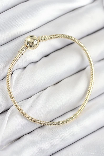 Pirinç Charm Topcuk Model Gold Renk Kadın Bileklik - TJ-BB7807 ürün görseli 1
